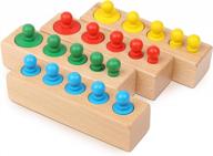 boxiki kids montessori toys: rainbow wooden stacking puzzle for boosting children's 🌈 brain power and creativity. perfect gift for boys and girls, 4+ years old. logo