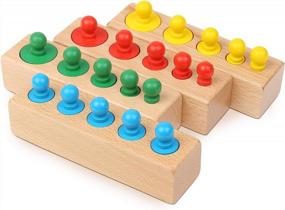 img 4 attached to Boxiki Kids Montessori Toys: Rainbow Wooden Stacking Puzzle for Boosting Children's 🌈 Brain Power and Creativity. Perfect Gift for Boys and Girls, 4+ Years Old.