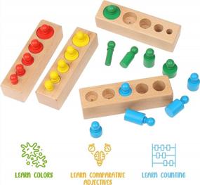 img 2 attached to Boxiki Kids Montessori Toys: Rainbow Wooden Stacking Puzzle for Boosting Children's 🌈 Brain Power and Creativity. Perfect Gift for Boys and Girls, 4+ Years Old.