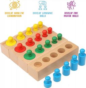 img 3 attached to Boxiki Kids Montessori Toys: Rainbow Wooden Stacking Puzzle for Boosting Children's 🌈 Brain Power and Creativity. Perfect Gift for Boys and Girls, 4+ Years Old.