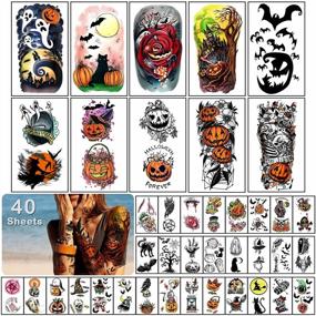 img 4 attached to Spooky Temporary Tattoo Stickers: 40 Waterproof Halloween Designs For All Ages!