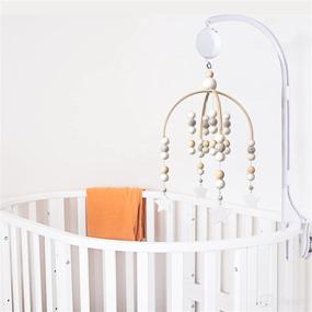 img 1 attached to 🌟 Handmade Grey-Star Nursery Mobile Crib with Music Box and Crib Mobile Arm - Baby Mobile for Crib, Felt Ball Mobile, Boho Nursery Decor for Baby Boys, Girls, and Kids - Ceiling Mobile Decor with Enhanced SEO