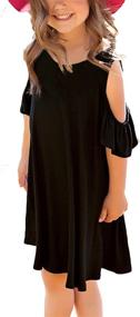 img 3 attached to GRAPENT Shoulder Ruffled Sleeve T Shirt Girls' Clothing : Tops, Tees & Blouses