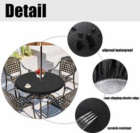 img 2 attached to Protect Your Outdoor Table In Style With LUSHVIDA Waterproof Round Tablecloth + Umbrella Hole - Versatile And Durable For Any Occasion
