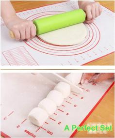 img 1 attached to KeepingcooX Extra Large Silicone Pastry Mat Set, Baking Mat With Measurements(60×50Cm), Chef Special, Non Stick, Non Slip, 3 Pastry Dough Cutter Scrapers As Gift