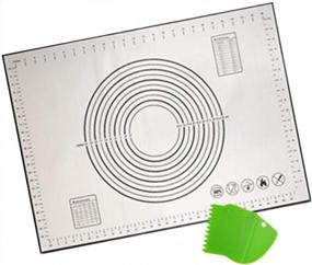 img 4 attached to KeepingcooX Extra Large Silicone Pastry Mat Set, Baking Mat With Measurements(60×50Cm), Chef Special, Non Stick, Non Slip, 3 Pastry Dough Cutter Scrapers As Gift