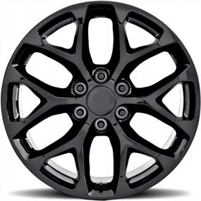 img 2 attached to Topline Replicas - V1182 Compatible With GMC Sierra Snowflake Gloss Black Wheel 24X10"/6X5.5"/+27Mm Offset