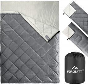 img 4 attached to Stay Comfy And Dry With Forceatt Double Sleeping Bag For 2 Person Use In 3 Seasons - Perfect For Outdoor, Hiking, Camping Adventures.