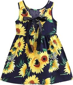 img 3 attached to 🌸 DHASIUE Girls' Floral Sleeveless Sundress - Stylish Clothing for Girls