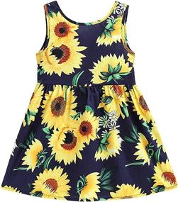 img 4 attached to 🌸 DHASIUE Girls' Floral Sleeveless Sundress - Stylish Clothing for Girls