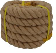 🌾 high quality twisted manila rope jute rope (1.5 in x 20 ft): natural thick hemp rope for boat deck, railings, climbing, decorating логотип