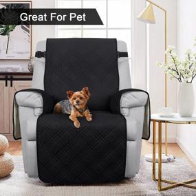 img 3 attached to TAOCOCO 100% Waterproof Recliner Chair Cover, Non Slip Recliner Covers For Recliner Chair With Pocket, Washable Reclining Chair Cover Furniture Protector For Kids, Pets(Recliner Chair, Black)