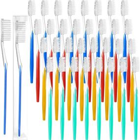 img 4 attached to Disposable Toothbrushes Individually Toothbrush Toiletries