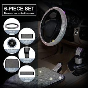 img 3 attached to Bling Car Accessories For Women Interior Accessories for Steering Wheels & Accessories