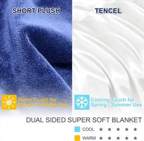 img 3 attached to Stay Cozy And Comfy With Our Reversible Weighted Blanket King Size: Warm Plush And Cool Tencel Fabric Double-Sided Blanket For Couples With Carry Bag- Navy Blue And White