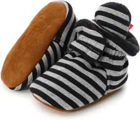 img 4 attached to Booties Newborn Slippers Non Skid Toddler Boys' Shoes ~ Boots