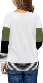 img 1 attached to 👚 Casual Shirts for Girls - QIVICIMA Crewneck Striped Girls' Clothing - Tops, Tees & Blouses