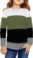 👚 casual shirts for girls - qivicima crewneck striped girls' clothing - tops, tees & blouses logo