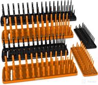 🧰 olsa tools socket organizer trays: 6 pc sae & metric holder for 1/4, 3/8, 1/2" drive, deep & shallow storage in orange - professional grade tool box organizer логотип