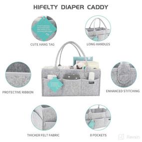 img 2 attached to 👶 HIFELTY Diaper Caddy Organizer: Portable Nursery Essentials Storage Bin for Changing Table - Ideal Gift for Infant to Toddler Boy Girl