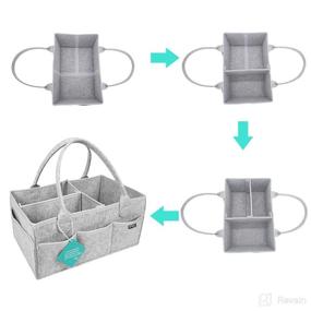 img 1 attached to 👶 HIFELTY Diaper Caddy Organizer: Portable Nursery Essentials Storage Bin for Changing Table - Ideal Gift for Infant to Toddler Boy Girl