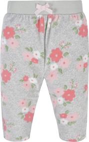 img 3 attached to Adorable Gerber Baby Girls' Microfleece Pants - 4-Pack Bundle