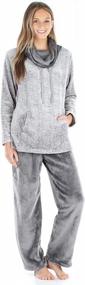 img 1 attached to Women'S Cozy Fleece Pullover And Pocketed Lounge Pants 2-Piece Pajama Set
