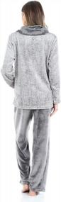 img 3 attached to Women'S Cozy Fleece Pullover And Pocketed Lounge Pants 2-Piece Pajama Set