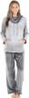 women's cozy fleece pullover and pocketed lounge pants 2-piece pajama set logo