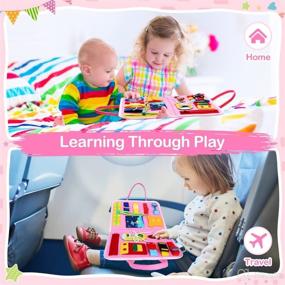 img 1 attached to 🎁 ZMLM Montessori Busy Board Toy: Sensory Birthday Gifts for Toddlers, Boys, and Girls - Preschool Buckle, Zipper Activity Board for Fine Motor Skill Development and Educational Learning - Travel Toy