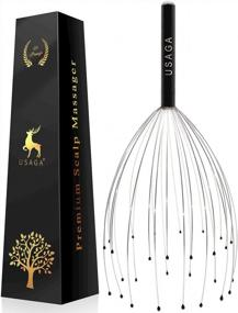 img 4 attached to USAGA 28 Finger Head Scratcher: The Ultimate Head, Scalp, And Body Massager To Relieve Stress – Perfect Gift In Black!