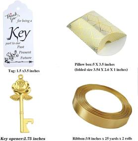 img 3 attached to 50 Set Skeleton Rose Key Bottle Openers With Candy Box In Antique Vintage Style Escort Tags French Ribbon As A Gift Souvenir At Wedding Party Supplies (Antique Gold)