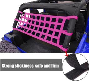 img 3 attached to Jeep Wrangler Cargo Net - YJ TJ JK JL, Heavy Duty Rear Trunk Net in Fuchsia