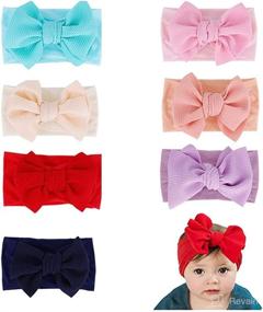 img 4 attached to 🎀 Byeca Baby Girl Nylon Headbands: Newborn Infant Toddler Hairbands, Bows, and Hair Accessories, Multicoloured (Large)