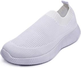 img 3 attached to AKINGIO Women's Breathable Fitness Athletic Fashion Sneakers