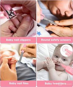 img 1 attached to Baby Healthcare and Grooming Kit, Safety Newborn Nursery Care Set, with Hair Brush, Nail Clipper, Thermometer, Pacifier Clip, Nasal Aspirator for Newborn Infant Baby Girls Boys (Pink)