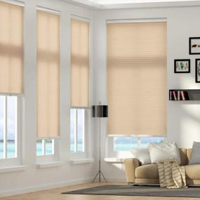img 3 attached to Cellular Blinds Cordless Shades For Windows Single Cell Shade - Provide Privacy And Filters Light - 29 X 64 Inch, Ivory Beige(Light Filtering)