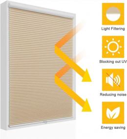 img 2 attached to Cellular Blinds Cordless Shades For Windows Single Cell Shade - Provide Privacy And Filters Light - 29 X 64 Inch, Ivory Beige(Light Filtering)