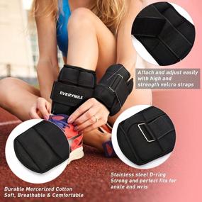 img 3 attached to EVERYMILE Adjustable Ankle & Wrist Weights Set For Strength Training & Fitness - 2 Pack With 1-10 Lbs Range, Perfect For Gym, Running, And Physical Therapy
