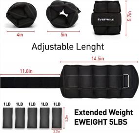 img 1 attached to EVERYMILE Adjustable Ankle & Wrist Weights Set For Strength Training & Fitness - 2 Pack With 1-10 Lbs Range, Perfect For Gym, Running, And Physical Therapy