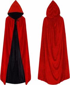img 3 attached to Get Spooky With Habibee'S Reversible Velvet Hooded Cloak For Halloween And Cosplay!