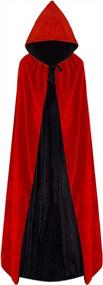 img 4 attached to Get Spooky With Habibee'S Reversible Velvet Hooded Cloak For Halloween And Cosplay!
