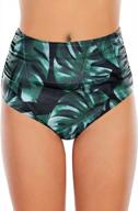 get beach-ready with marinaprime's ruched high waisted bikini bottoms for women - full coverage and stylish! logo