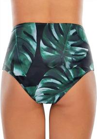 img 2 attached to Get Beach-Ready With MarinaPrime'S Ruched High Waisted Bikini Bottoms For Women - Full Coverage And Stylish!