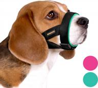 soft padded dog muzzle - neoprene comfort & adjustable fit for small, medium & large dogs | bronzedog (mint green, small) логотип