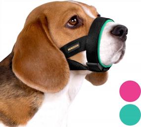 img 4 attached to Soft Padded Dog Muzzle - Neoprene Comfort & Adjustable Fit For Small, Medium & Large Dogs | BRONZEDOG (Mint Green, Small)