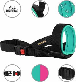 img 3 attached to Soft Padded Dog Muzzle - Neoprene Comfort & Adjustable Fit For Small, Medium & Large Dogs | BRONZEDOG (Mint Green, Small)