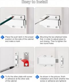 img 1 attached to Jiayi 4 Pack Heavy Duty Magnetic Push Latch Cabinet Hardware, Touch Latches For Large Door Push Release Kitchen Drawer Catch Pop Out Latch