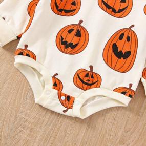 img 1 attached to Pumpkin Patch Baby Onesie: Adorable Romper With Oversized Long Sleeves For Halloween Fun And Fall Comfort