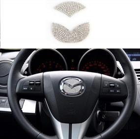 img 4 attached to Mazda Steering Wheel Bling: TopDall Crystal Shiny Accessory Sticker Decal For A Sparkling Interior Upgrade